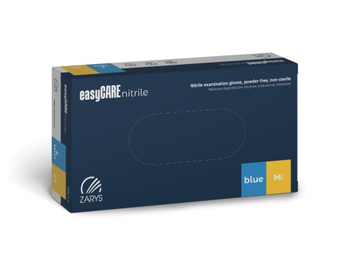 Rękawiczki jednorazowe nitrylowe Zarys easyCARE M niebieskie 100 szt