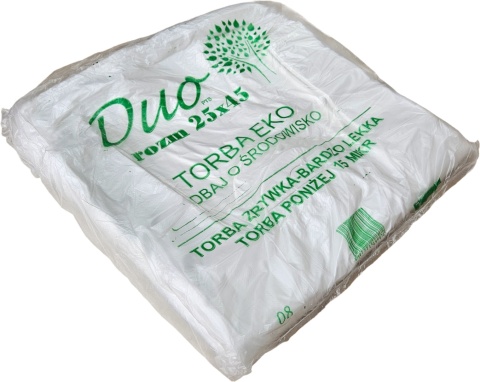 Reklamówki HDPE zrywki jednorazowe torby foliowe białe 25x45cm 100szt 5kg